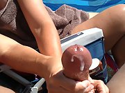 A giant cumshot on the beach will make your mouth water